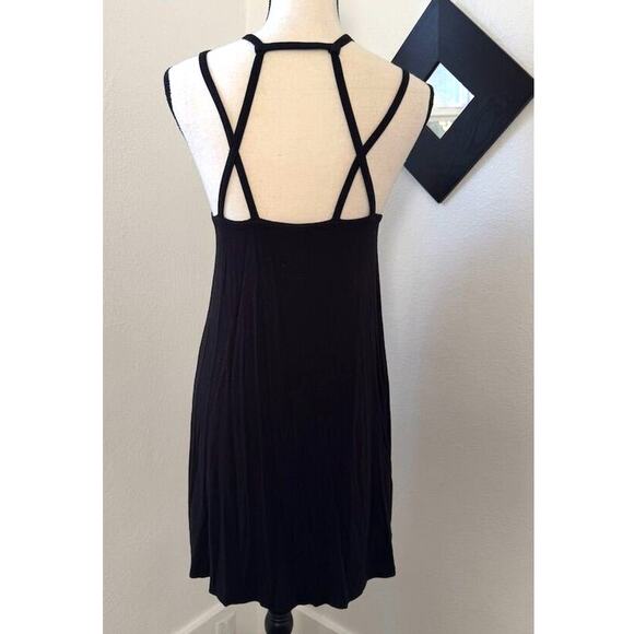 RVCA Womens Black Strappy Shift Dress Size S V-Neck Casual Short Mini - Picture 3 of 7